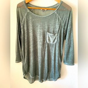 BKE Buckle 3/4 sleeve burnout tshirt